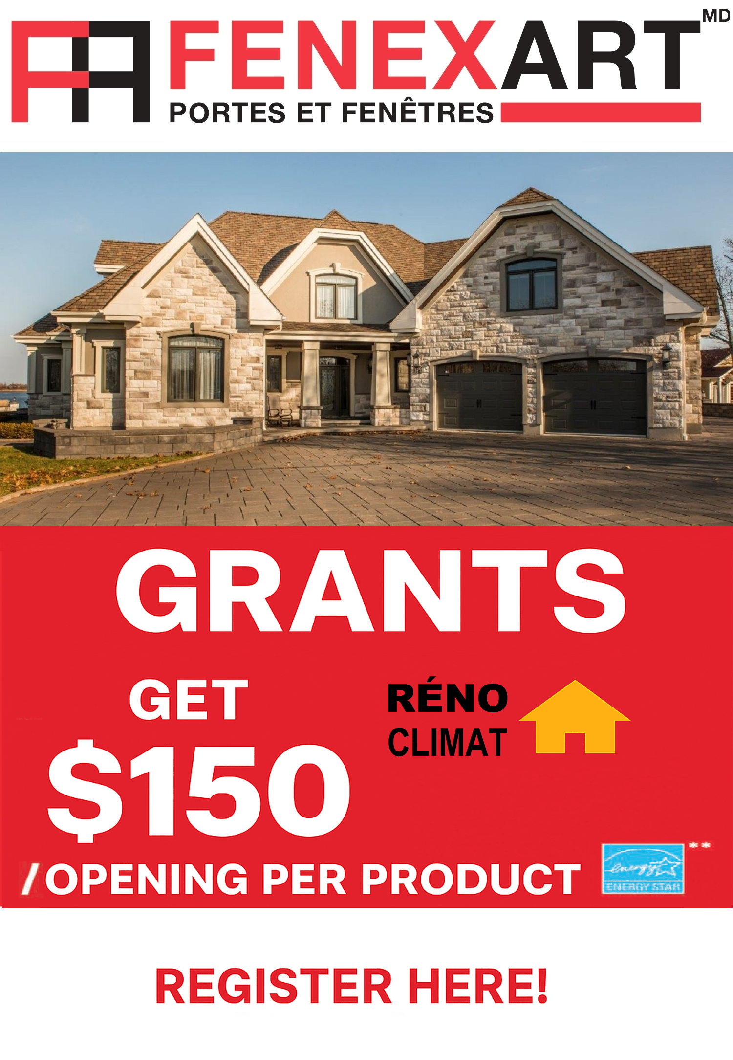 Subvention Rénoclimat 150$ par ouverture pour fenêtres et portes 2026
